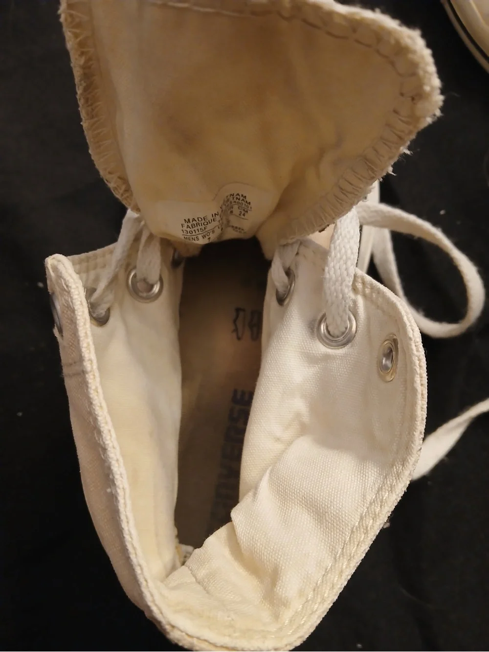 Converse High Top Sneakers in Light Beige Canvas